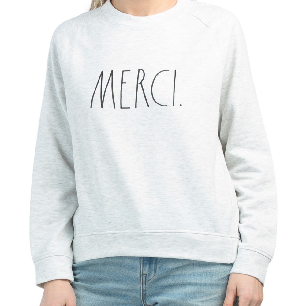 Rae Dunn MERCI. sweatshirt